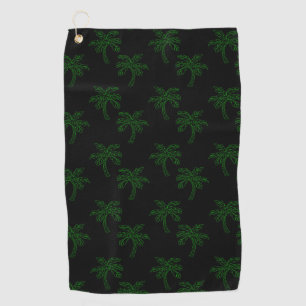 Serviette De Golf Arbre tropical à palme contour vert art d'été vibe