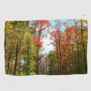 Serviette De Golf Arbres d'automne et ciel bleu Photographie de la n