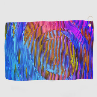 Serviette De Golf Arc-en-ciel en spirale rose avec relief et rayures