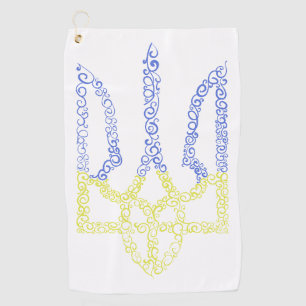 Serviette De Golf Armoiries de l'Ukraine trident motif de la spirale