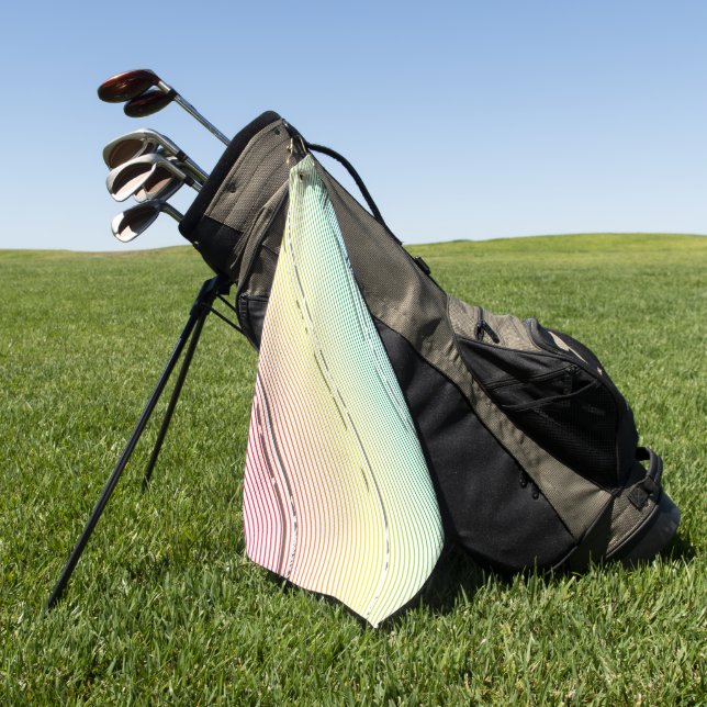 Serviette De Golf Arrière - plan de bandes diagonales 10 (Vert)