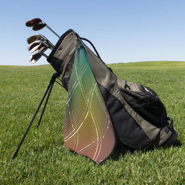 Serviette De Golf Arrière - plan de bandes diagonales 11 (Vert)