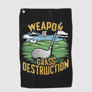 Serviette De Golf Art de destruction de l'herbe par le golf