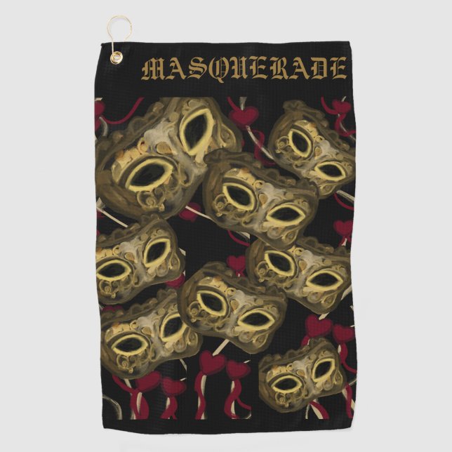 SERVIETTE DE GOLF ART DE MASQUE    (Devant)