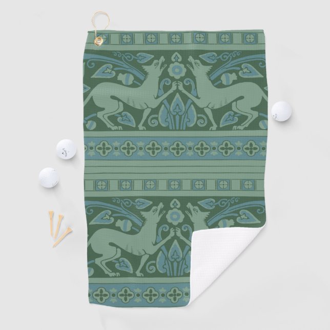 Serviette De Golf Art Déco Nouveau Chien Nature Motif animal (En situation)