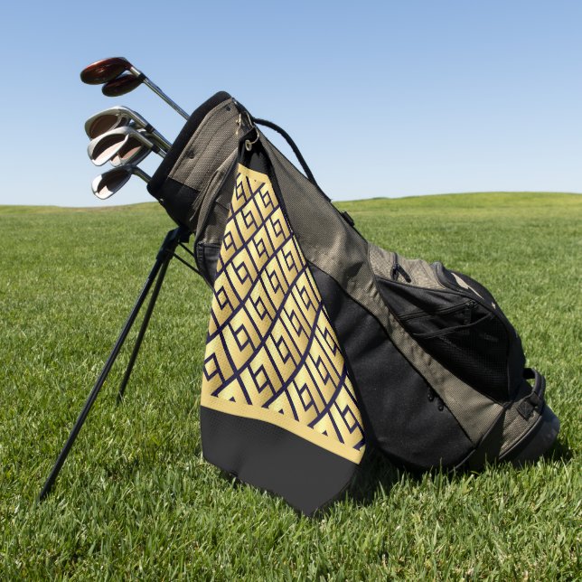 Serviette De Golf Art Déco Or Et Noir (Vert)