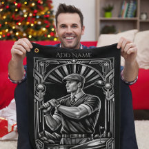 Serviette de golf Art Déco personnalisée