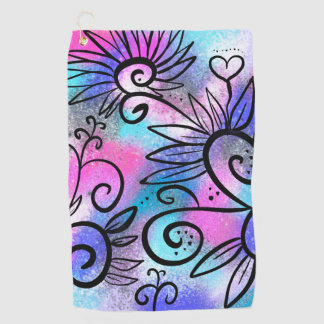 Serviette De Golf Art floral amusant