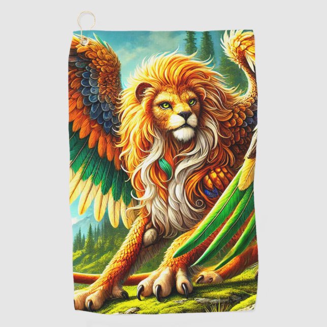 Serviette De Golf Art Lion (Devant)