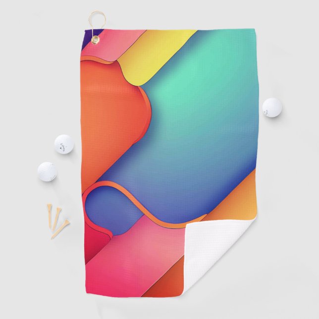 Serviette De Golf Art moderne, Dplis de couleurs (En situation)