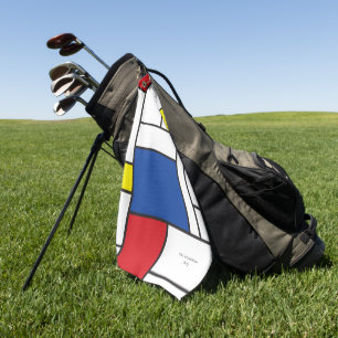 Serviette De Golf Art Moderne Géométrique Minimaliste De Stijl Mondr