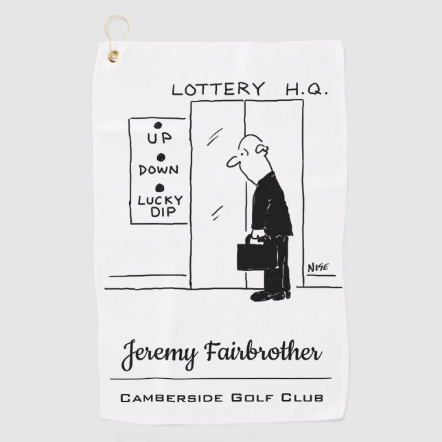 Serviette De Golf Ascenseur ou ascenseur dans une caricature du sièg (Devant)