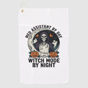 Serviette De Golf Assistant Médical Sorcière d'Halloween Gravure Vin