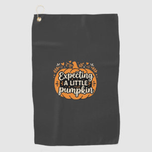 Serviette De Golf Attendant un Petit Citrouille Halloween Grossesse