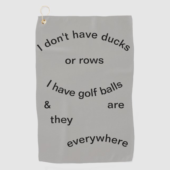Serviette De Golf Aucun canard….Boules de golf (Devant)