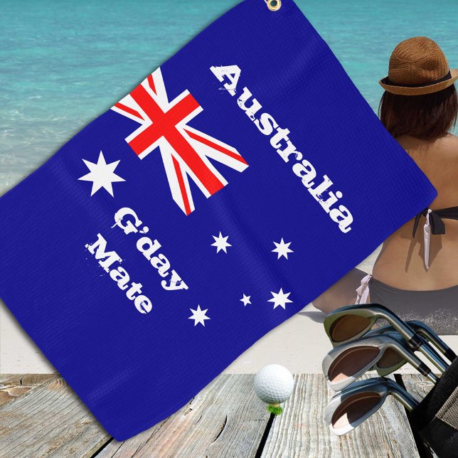 Serviette De Golf Australian Flag & Voyage Australie, vacances / spo (Créateur téléchargé)