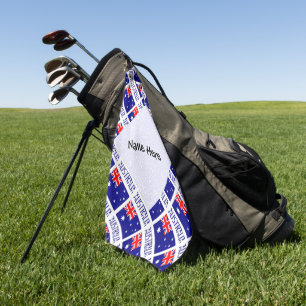 Serviette De Golf Australie et drapeau australien en mosaïque avec v