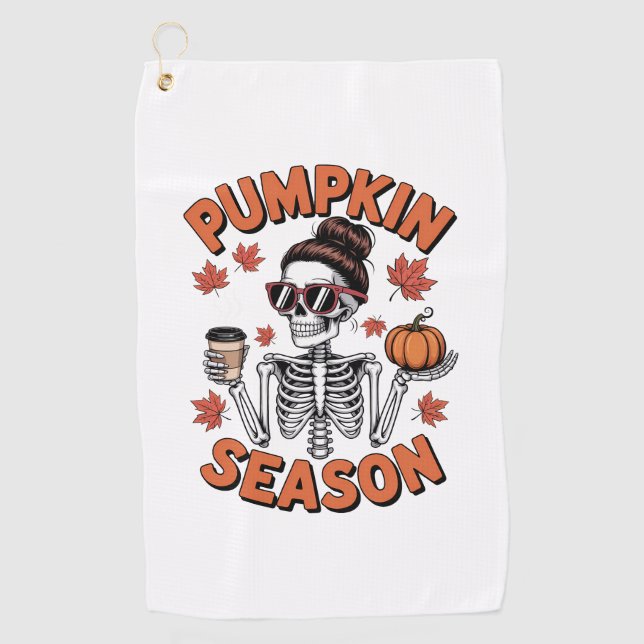 Serviette De Golf Automne Saison Citrouille (Devant)
