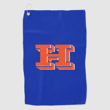 Serviette de golf aux couleurs collégiales bleu ro