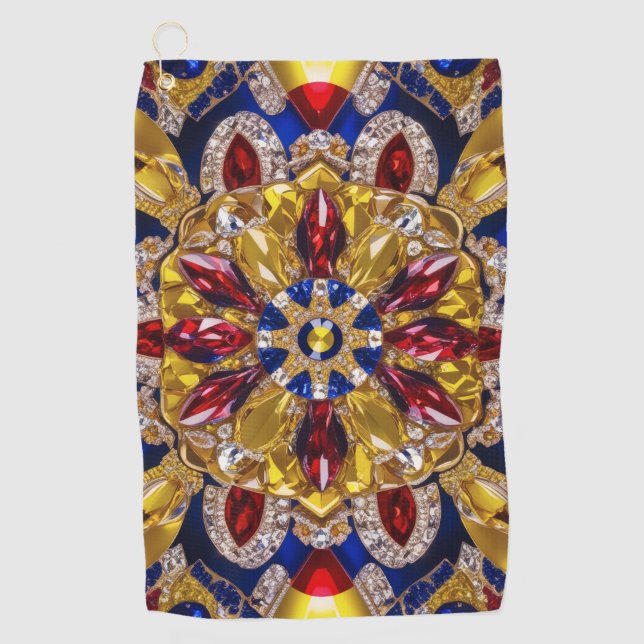 Serviette de golf aux couleurs colombiennes (Devant)