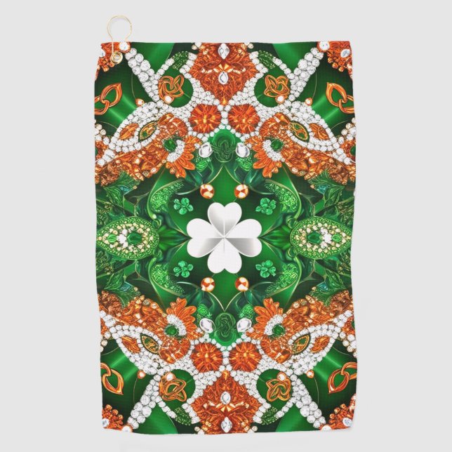 Serviette de golf aux couleurs irlandaises (Devant)