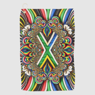 Serviette de golf aux couleurs sud-africaines