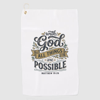 Serviette De Golf Avec Dieu Toutes Choses Sont Possibles Vintage Chr