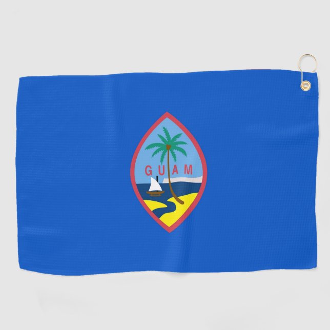 Serviette de golf avec drapeau de Guam, USA (Horizontal)