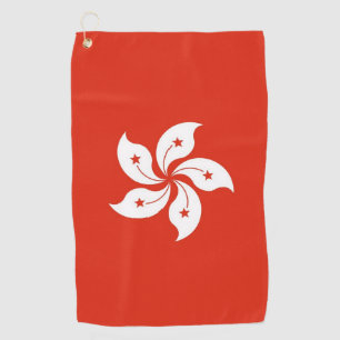 Serviette de golf avec drapeau de Hong Kong