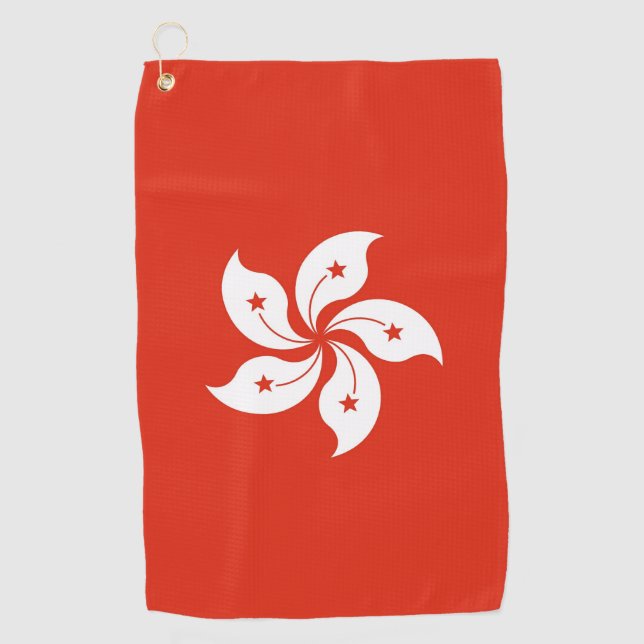Serviette de golf avec drapeau de Hong Kong (Devant)