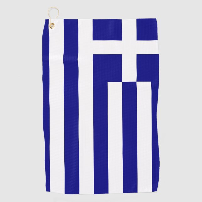 Serviette de golf avec drapeau de la Grèce (Devant)
