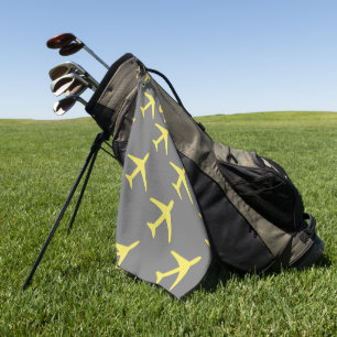 Serviette De Golf Avion à plan jaune Funky Aviation