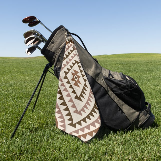 Serviette De Golf Aztec Diamond Motif Design Browns+Cream (Vert)