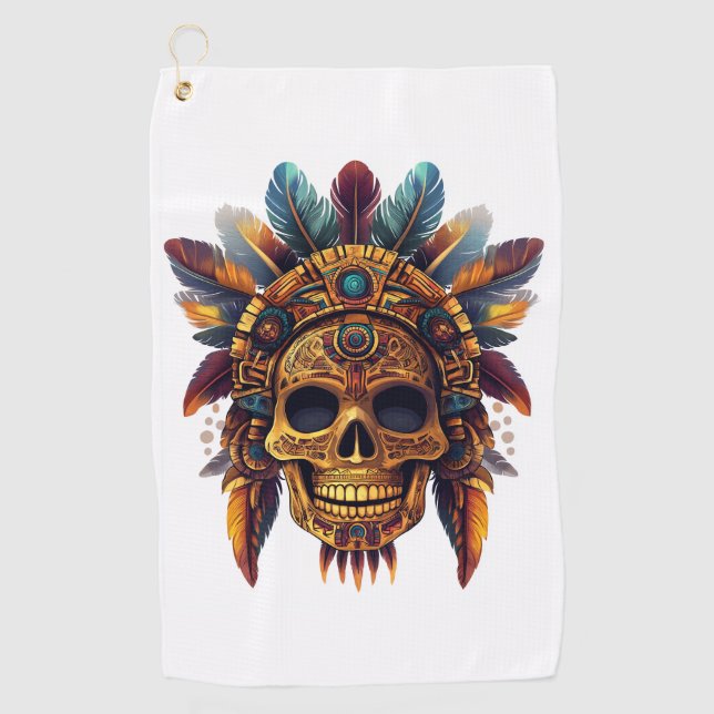 Serviette De Golf Aztec Skull Relic (Devant)