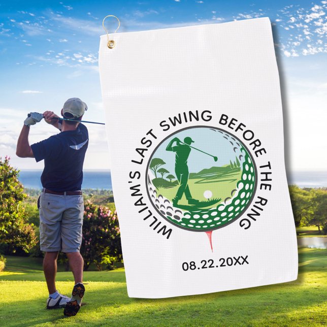 Serviette De Golf Bachelor Party Golfer Nom Dernier Swing Golf Servi (Créateur téléchargé)