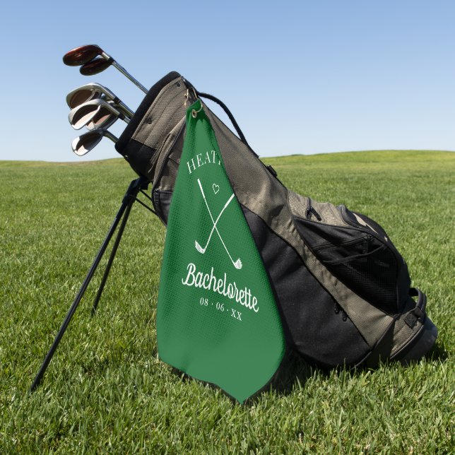 Serviette De Golf Bachelorette de golf dernier Swing (Vert)