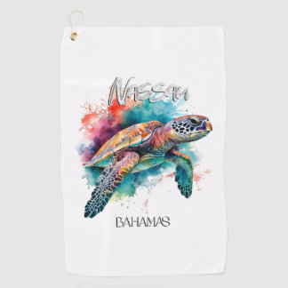 Serviette De Golf Bahamas Sea Turtle Bahamian Flag Beach Grand requi