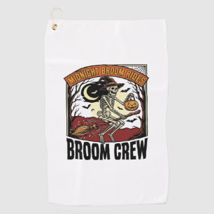 Serviette De Golf Balais de Halloween Vintage Squelette Sorcière Gra