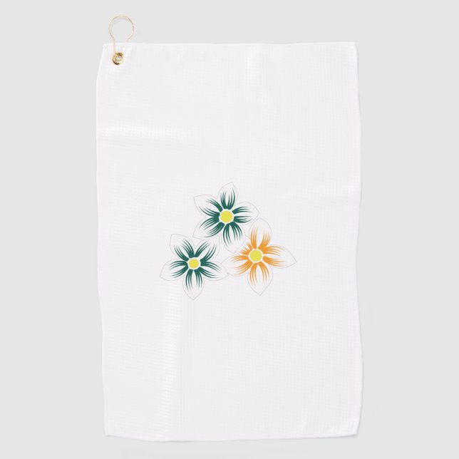 Serviette De Golf Banane jaune, bleu foncé vert, décoratif (Devant)