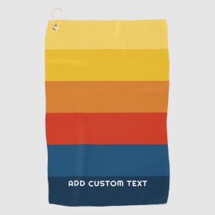 Serviette De Golf Bandes de coucher de soleil rétroactives avec nom