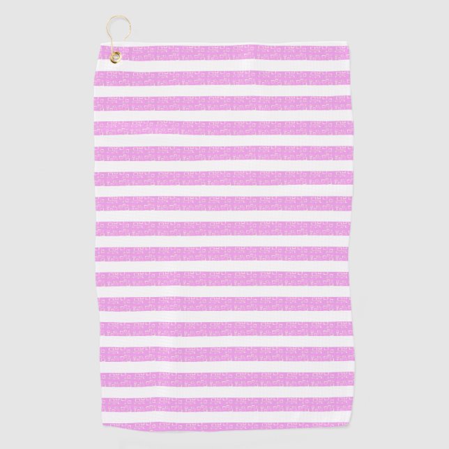 Serviette De Golf Bandes géométriques violettes claires (Devant)