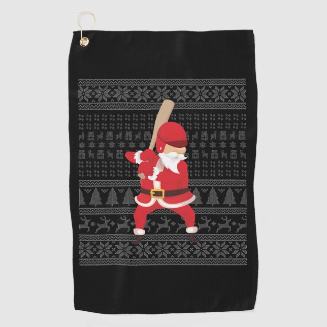 Serviette De Golf Baseball de Noël (Devant)