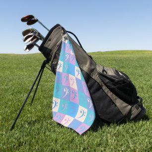 Serviette De Golf Bass Clef Music Motif Pastel