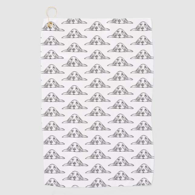 Serviette De Golf basset blanc (Devant)