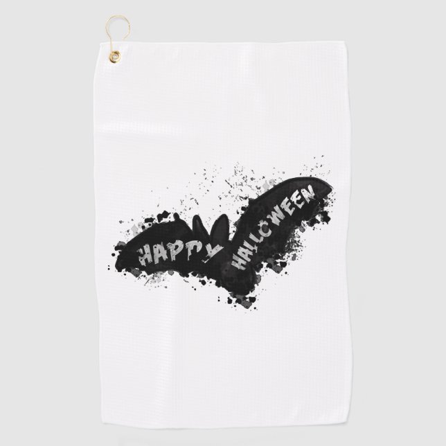 Serviette De Golf Bat d'Halloween (Devant)