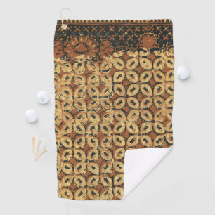 Serviette De Golf Batik Earthy Grain de Café Élégant Rustique Rugueu