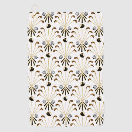 Serviette De Golf Bâtons de golf | Or + Noir. BLANCHE