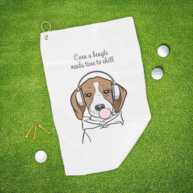 Serviette De Golf Beagle de refroidissement avec Bubblegum mignon ch (Créateur téléchargé)