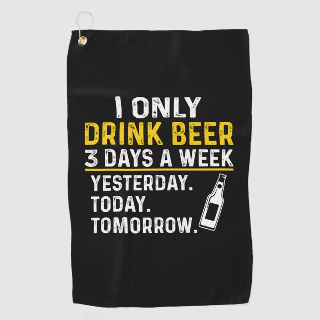 Serviette De Golf Beer Drinker I Only Drink Beer Birthday (Devant)