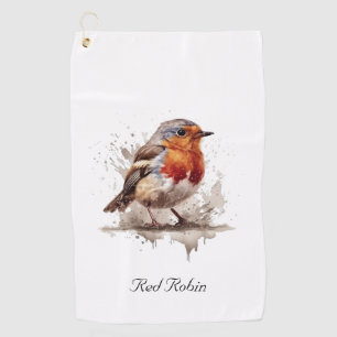 Serviette De Golf Bélier rouge mignon en aquarelle personnalisable